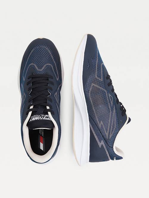 Tommy Hilfiger Sport Sleek Mixed Texture Tornacipő Női Kék | TH149MFX