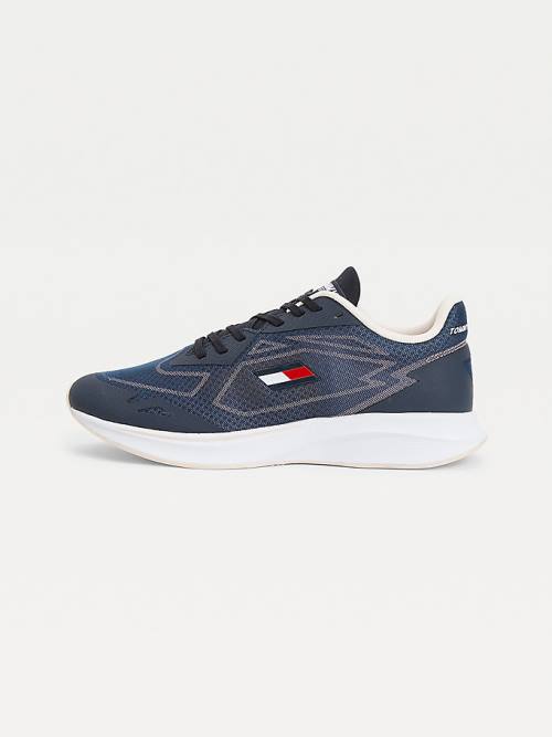 Tommy Hilfiger Sport Sleek Mixed Texture Tornacipő Női Kék | TH149MFX