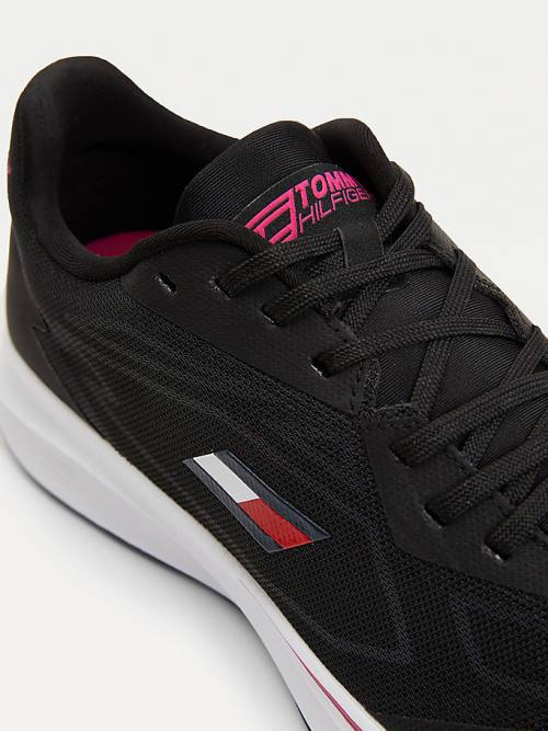 Tommy Hilfiger Sport Sleek Mixed Texture Tornacipő Női Fekete | TH623GNW