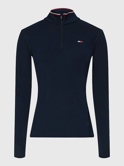 Tommy Hilfiger Sport Slim Fit Half-Zip Top Póló Női Kék | TH293LNX