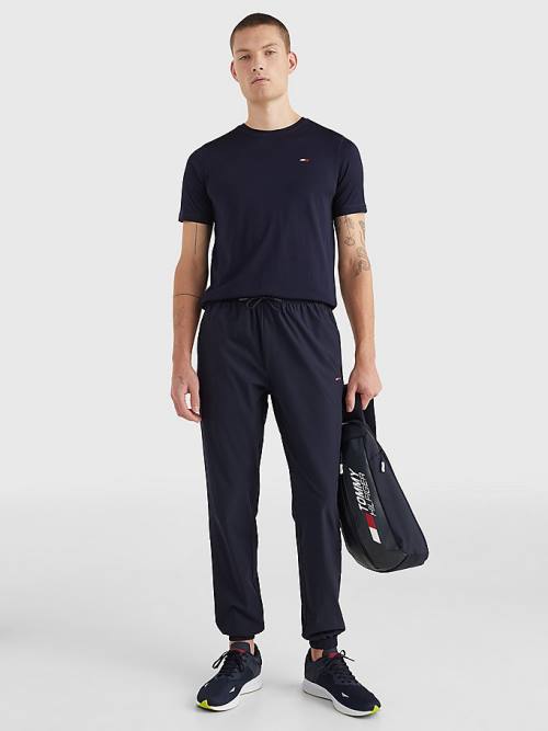 Tommy Hilfiger Sport Slim Fit Logo Torna Póló Férfi Kék | TH406ZPA