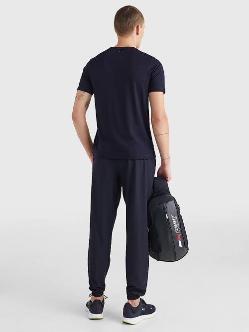 Tommy Hilfiger Sport Slim Fit Logo Torna Póló Férfi Kék | TH406ZPA