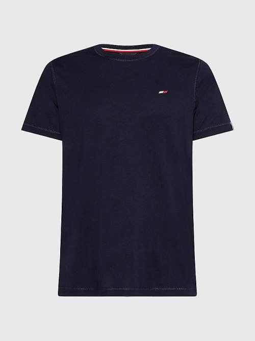 Tommy Hilfiger Sport Slim Fit Logo Torna Póló Férfi Kék | TH406ZPA