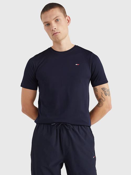 Tommy Hilfiger Sport Slim Fit Logo Torna Póló Férfi Kék | TH406ZPA