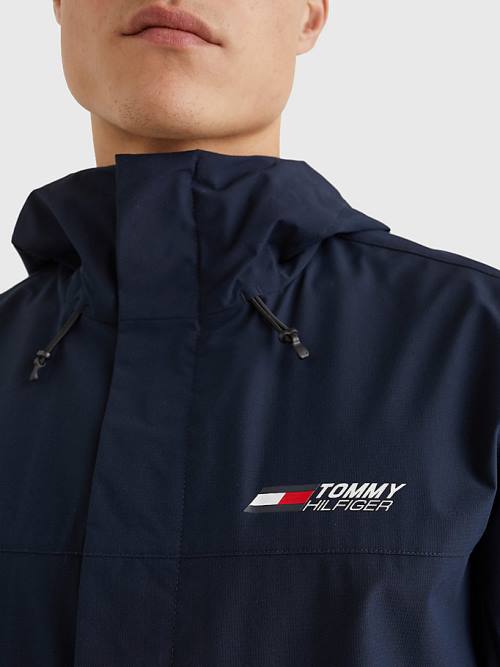 Tommy Hilfiger Sport Slim Fit Windbreaker Kabát Férfi Kék | TH190WKA