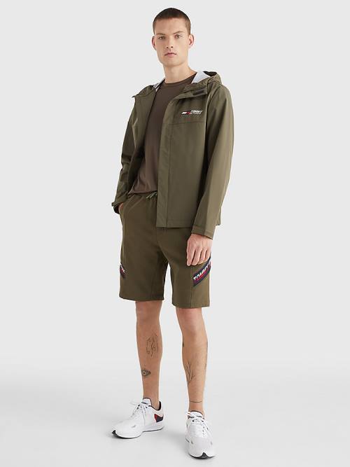 Tommy Hilfiger Sport Slim Fit Windbreaker Kabát Férfi Khaki | TH287ADY