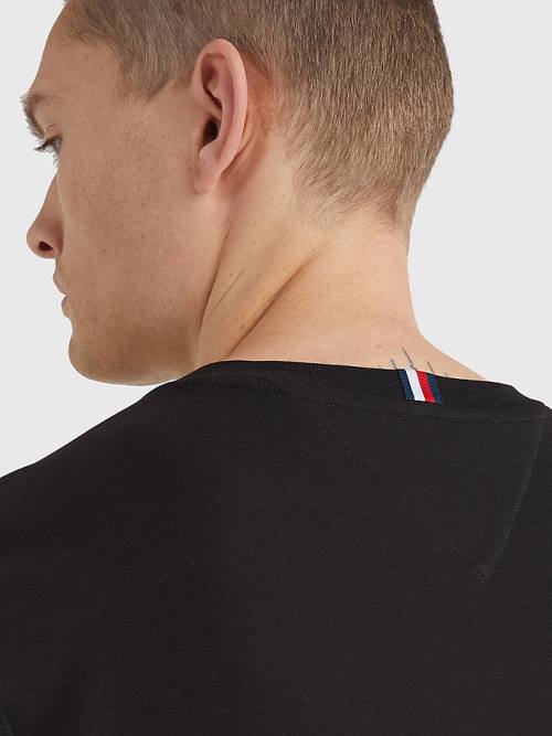 Tommy Hilfiger Sport Stretch Organic Pamut Jersey Póló Férfi Fekete | TH435TGU