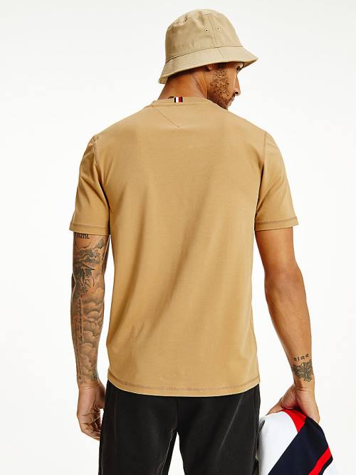 Tommy Hilfiger Sport Stretch Organic Pamut Jersey Póló Férfi Barna | TH963BQK