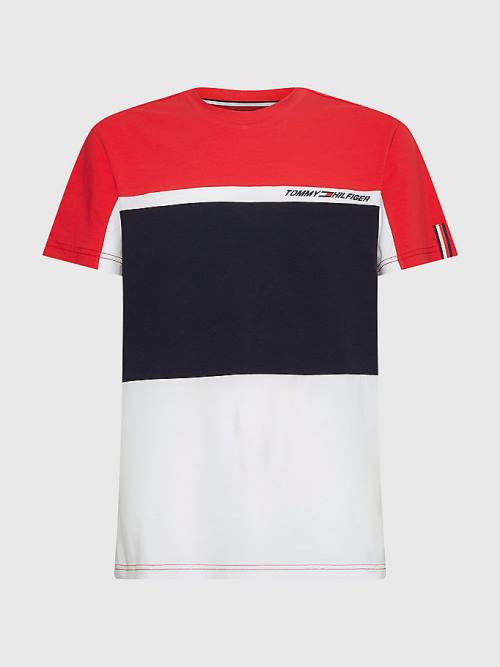 Tommy Hilfiger Sport TH Cool Colour-Blocked Póló Férfi Fehér | TH496AEG