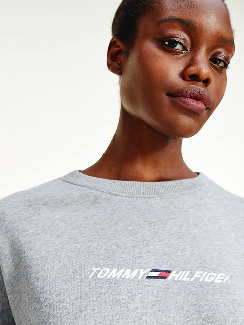 Tommy Hilfiger Sport TH Cool Cropped Pulóver Női Szürke | TH981JGH