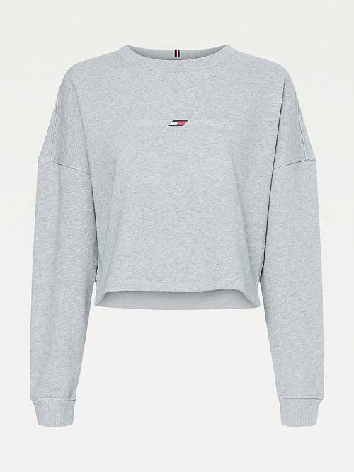 Tommy Hilfiger Sport TH Cool Cropped Pulóver Női Szürke | TH981JGH