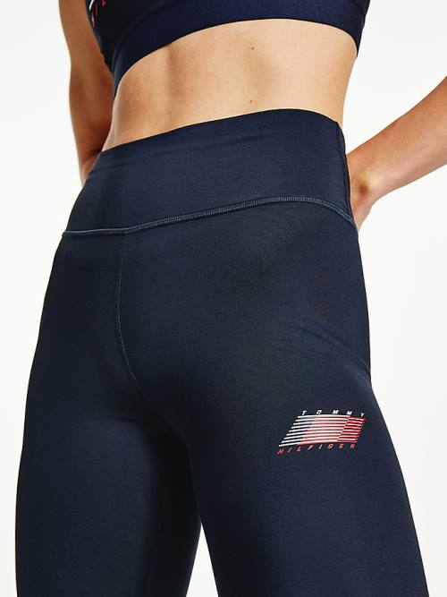 Tommy Hilfiger Sport TH Cool Flag Leggings Női Kék | TH318QOY