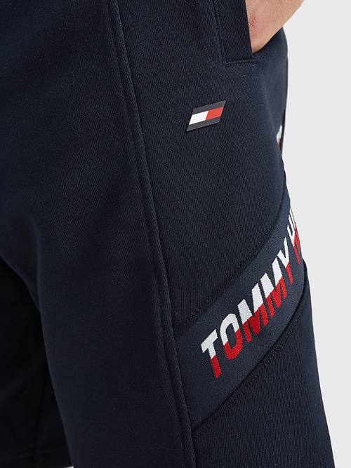 Tommy Hilfiger Sport TH Cool Organic Pamut Rövidnadrág Férfi Kék | TH206OPN