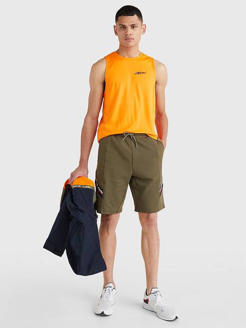 Tommy Hilfiger Sport TH Cool Organic Pamut Rövidnadrág Férfi Khaki | TH425XHP