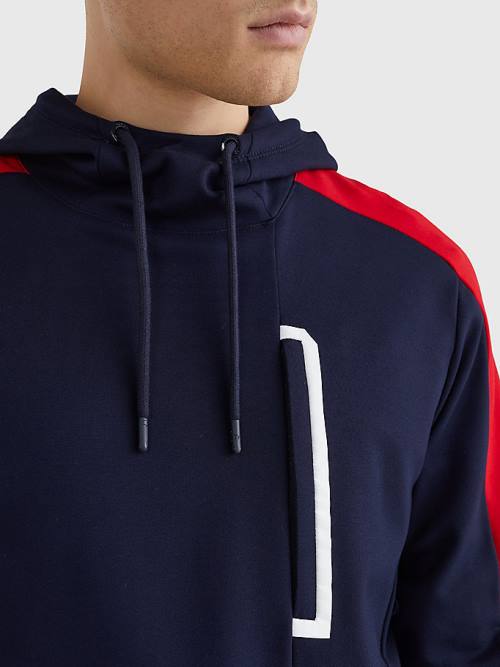 Tommy Hilfiger Sport TH Cool Regular Fit Kapucnis Pulóver Férfi Kék | TH836RZL