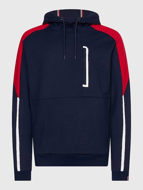 Tommy Hilfiger Sport TH Cool Regular Fit Kapucnis Pulóver Férfi Kék | TH836RZL