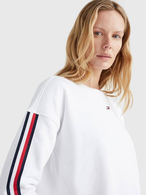 Tommy Hilfiger Sport TH Cool Relaxed Fit Pulóver Női Fehér | TH546ODP