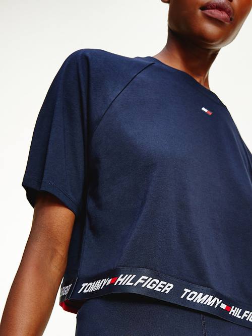 Tommy Hilfiger Sport TH Cool Relaxed Organic Pamut Póló Női Kék | TH389OTY