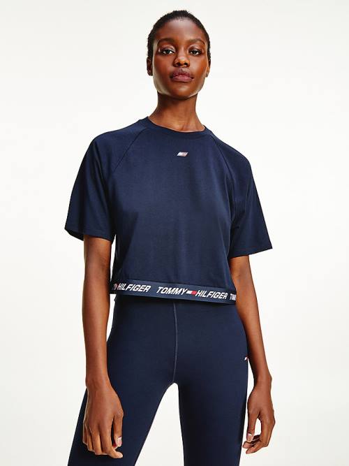 Tommy Hilfiger Sport TH Cool Relaxed Organic Pamut Póló Női Kék | TH389OTY