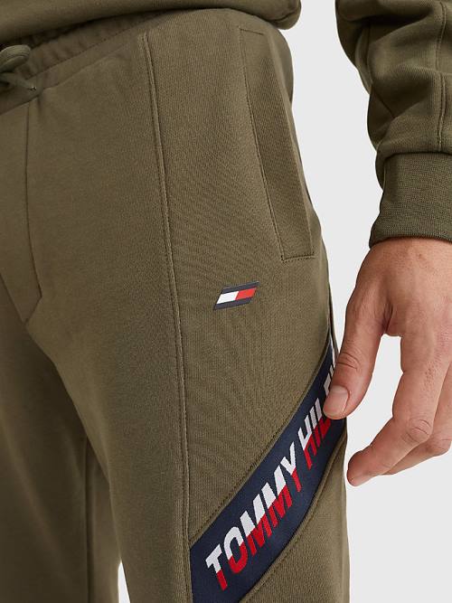 Tommy Hilfiger Sport TH Cool Tape Joggers Nadrág Férfi Khaki | TH627SEP