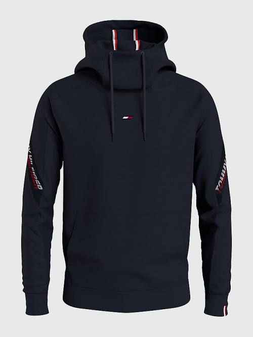 Tommy Hilfiger Sport TH Cool Tape Kapucnis Pulóver Férfi Kék | TH732DOI