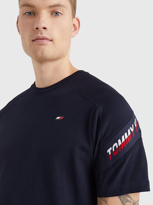 Tommy Hilfiger Sport TH Cool Tape Póló Férfi Kék | TH234UGH