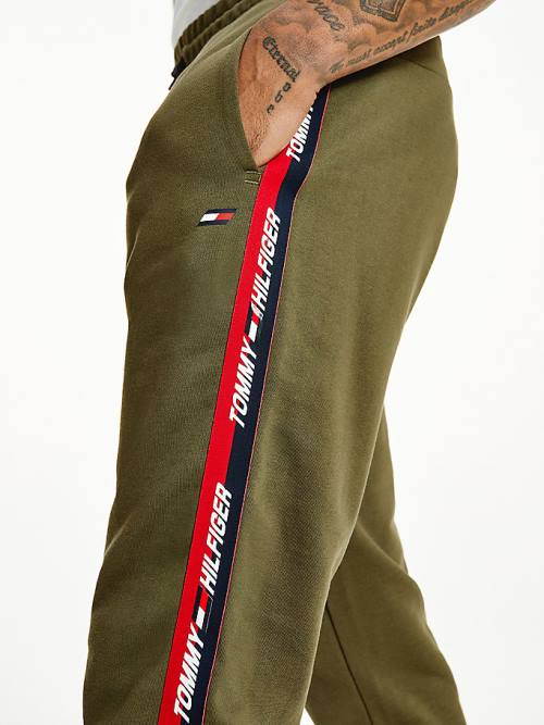 Tommy Hilfiger Sport Tape Joggers Nadrág Férfi Khaki | TH106TXI