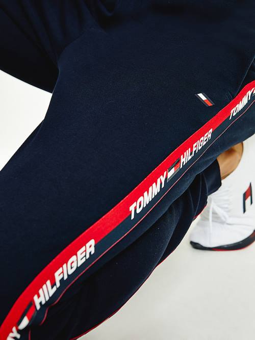 Tommy Hilfiger Sport Tape Joggers Nadrág Férfi Kék | TH728KTA