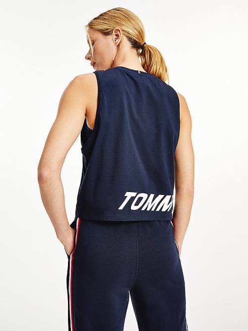 Tommy Hilfiger Sport Wrapped Print Relaxed Tank Top Póló Női Kék | TH564BYH