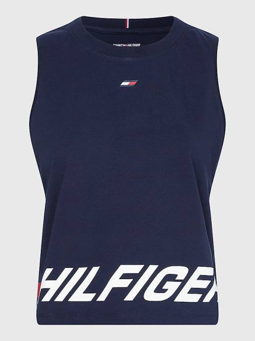 Tommy Hilfiger Sport Wrapped Print Relaxed Tank Top Póló Női Kék | TH564BYH