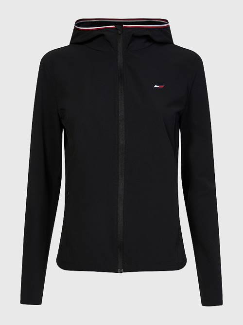 Tommy Hilfiger Sport Zip-Thru Performance Kabát Női Fekete | TH921IHR