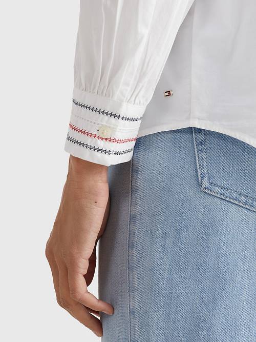 Tommy Hilfiger Stitched Stripe Relaxed Fit Blúz Női Fehér | TH029APL