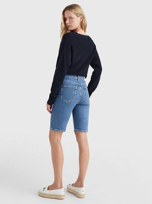 Tommy Hilfiger Straight Denim Rövidnadrág Női Denim | TH503ZGH