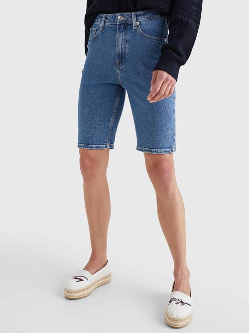 Tommy Hilfiger Straight Denim Rövidnadrág Női Denim | TH503ZGH