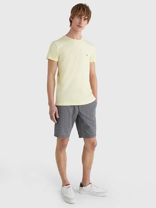 Tommy Hilfiger Stretch Organic Pamut Slim Fit Póló Férfi Sárga | TH104GSU