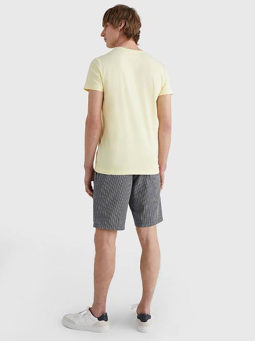 Tommy Hilfiger Stretch Organic Pamut Slim Fit Póló Férfi Sárga | TH104GSU