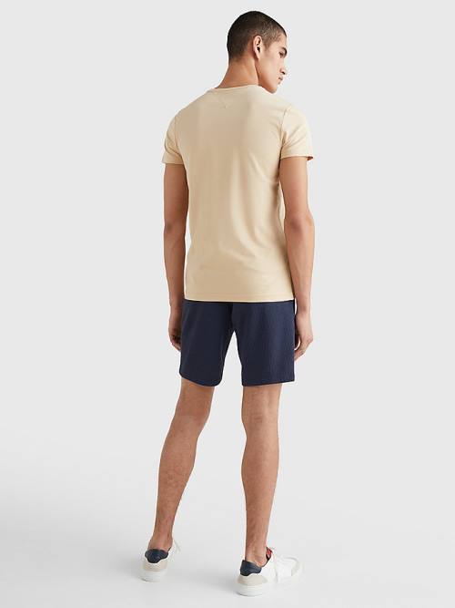 Tommy Hilfiger Stretch Organic Pamut Slim Fit Póló Férfi Bézs | TH173OAE