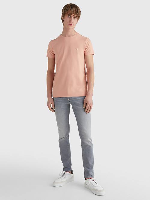 Tommy Hilfiger Stretch Organic Pamut Slim Fit Póló Férfi Narancssárga | TH267ETQ