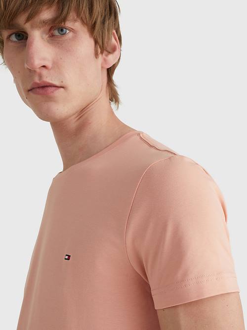 Tommy Hilfiger Stretch Organic Pamut Slim Fit Póló Férfi Narancssárga | TH267ETQ