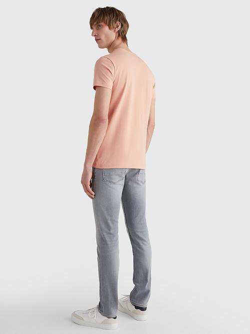 Tommy Hilfiger Stretch Organic Pamut Slim Fit Póló Férfi Narancssárga | TH267ETQ