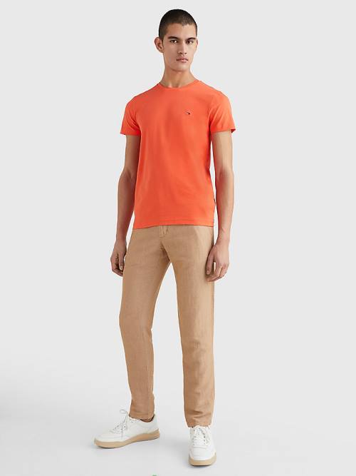 Tommy Hilfiger Stretch Organic Pamut Slim Fit Póló Férfi Piros | TH495UJT