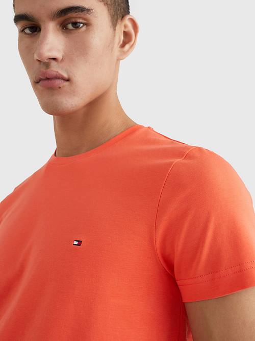 Tommy Hilfiger Stretch Organic Pamut Slim Fit Póló Férfi Piros | TH495UJT