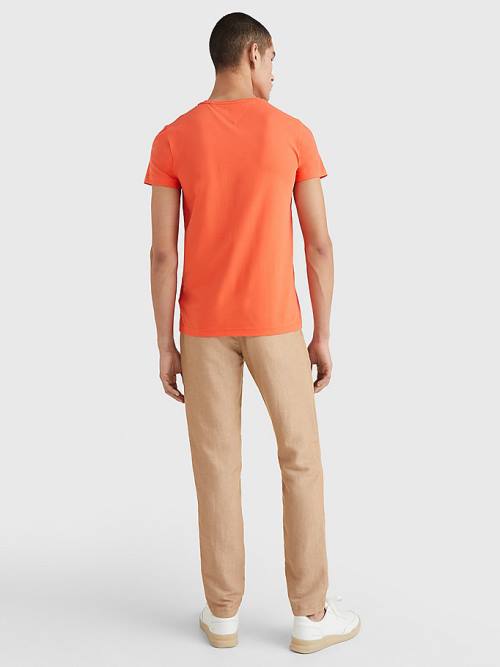 Tommy Hilfiger Stretch Organic Pamut Slim Fit Póló Férfi Piros | TH495UJT