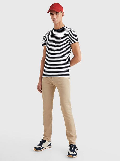 Tommy Hilfiger Stretch Organic Pamut Slim Fit Póló Férfi Kék | TH653WUO