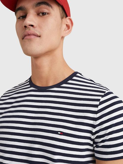 Tommy Hilfiger Stretch Organic Pamut Slim Fit Póló Férfi Kék | TH653WUO