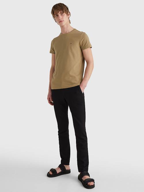 Tommy Hilfiger Stretch Organic Pamut Slim Fit Póló Férfi Barna | TH769WPU