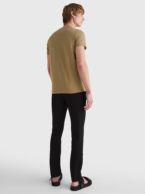 Tommy Hilfiger Stretch Organic Pamut Slim Fit Póló Férfi Barna | TH769WPU