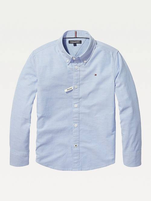 Tommy Hilfiger Stretch Oxford Ingek Fiú Kék | TH284UZN