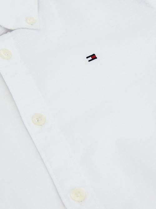 Tommy Hilfiger Stretch Oxford Pamut Ingek Fiú Fehér | TH529WST