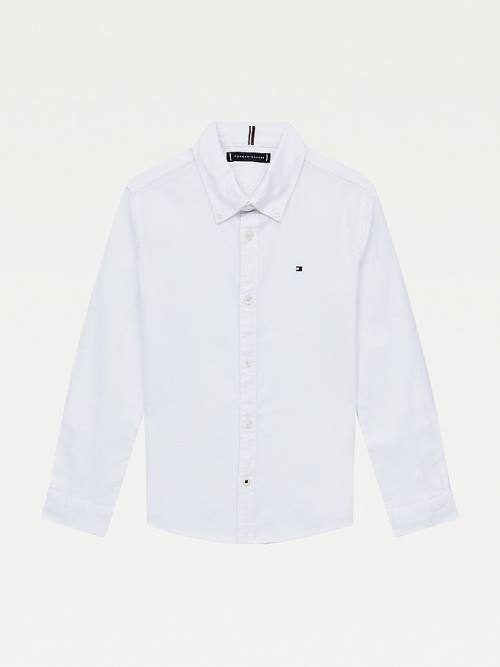 Tommy Hilfiger Stretch Oxford Pamut Ingek Fiú Fehér | TH529WST